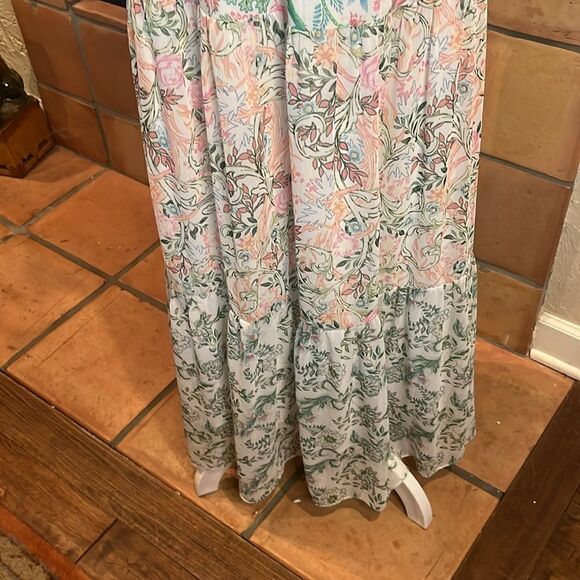 House Of Harlow 1960 x Revolve Tiered Ruffle Paisley Maxi Dress, size LARGE - Picture 9 of 14